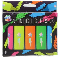 5 Neon Highlighters Markeerstiften 12 x17,5 cm