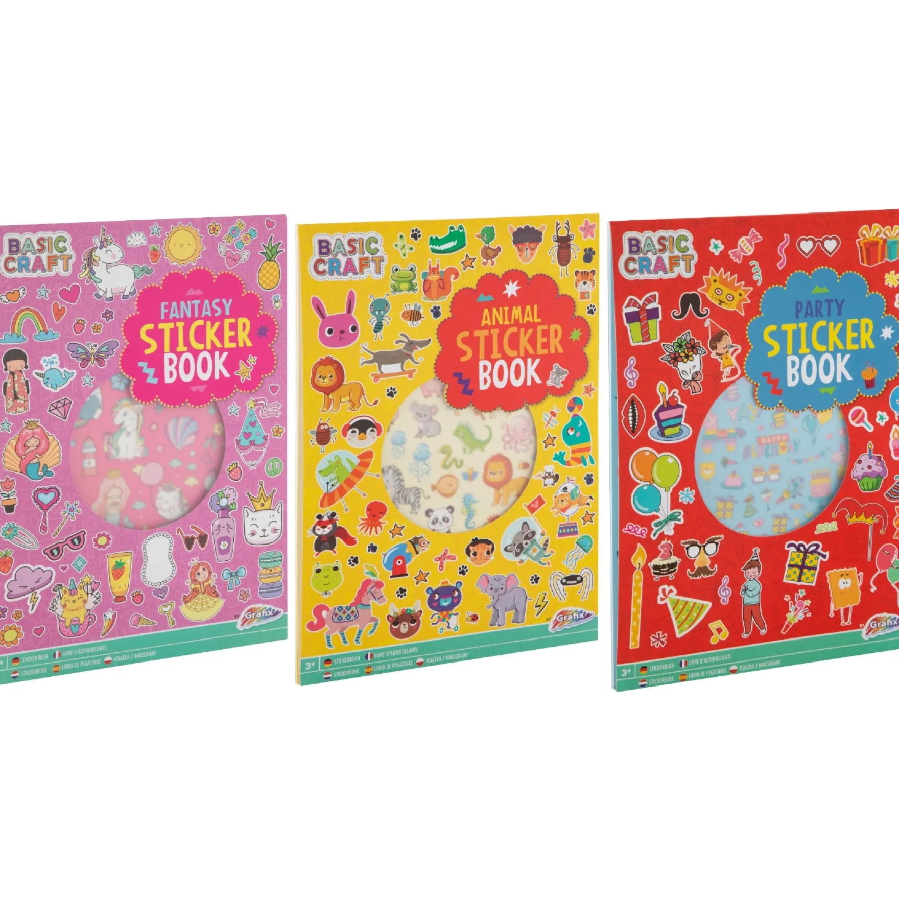 A4 Stickerboek 8 vellen 3 assorti