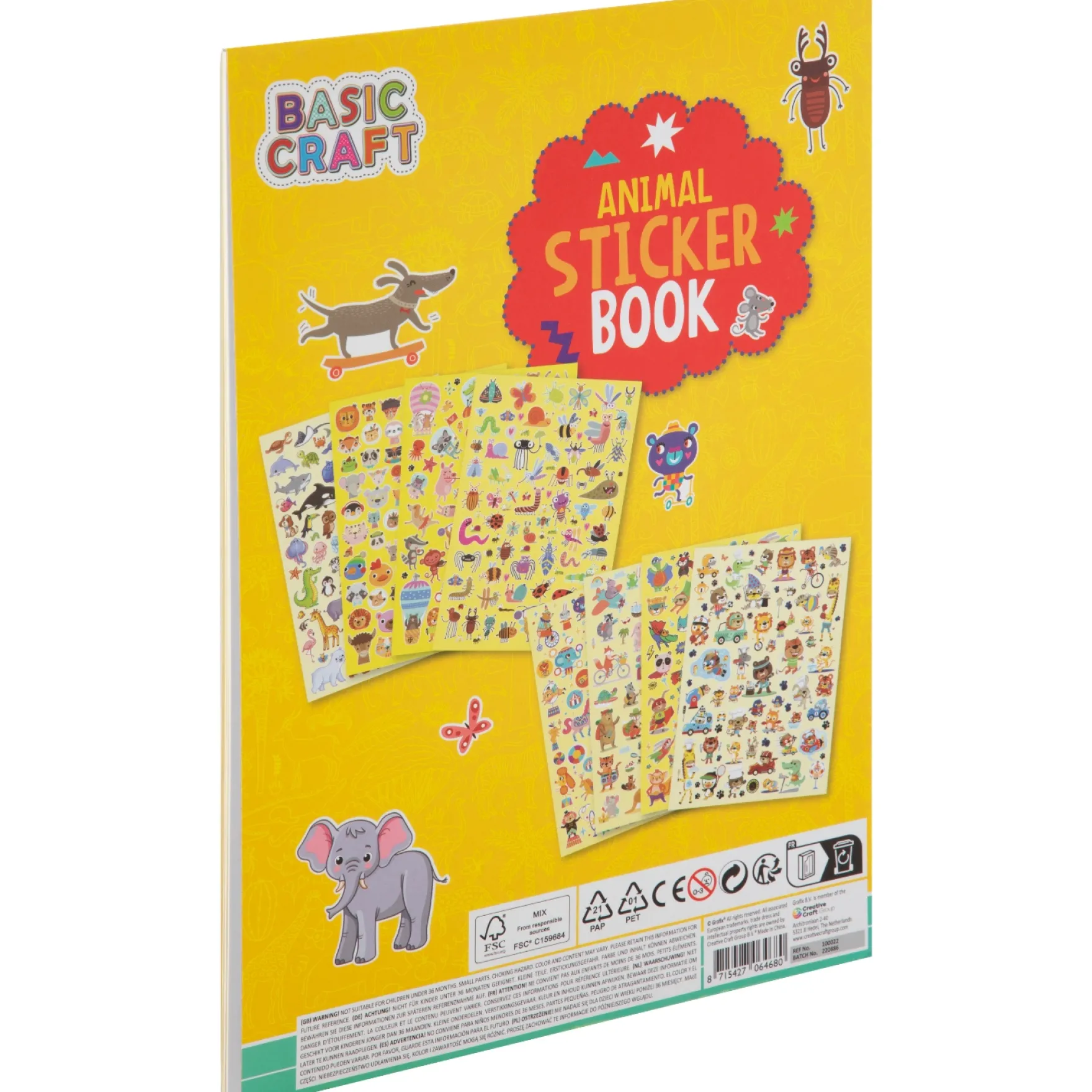A4 Stickerboek 8 vellen 3 assorti