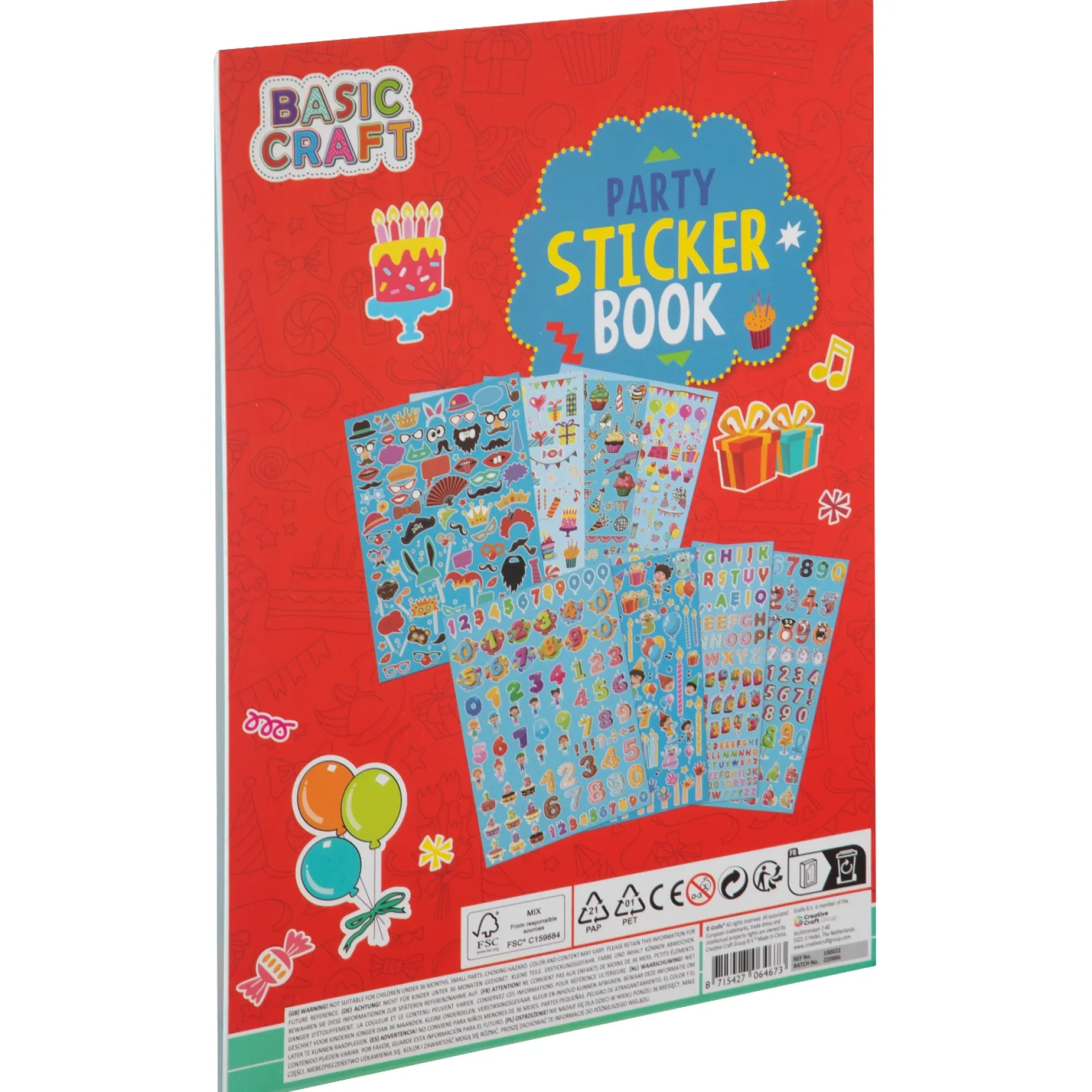 A4 Stickerboek 8 vellen 3 assorti