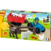 Abrick boerderijdieren met tractor en aanhanger