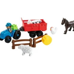 Abrick boerderijdieren met tractor en aanhanger