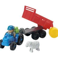 Abrick boerderijdieren met tractor en aanhanger