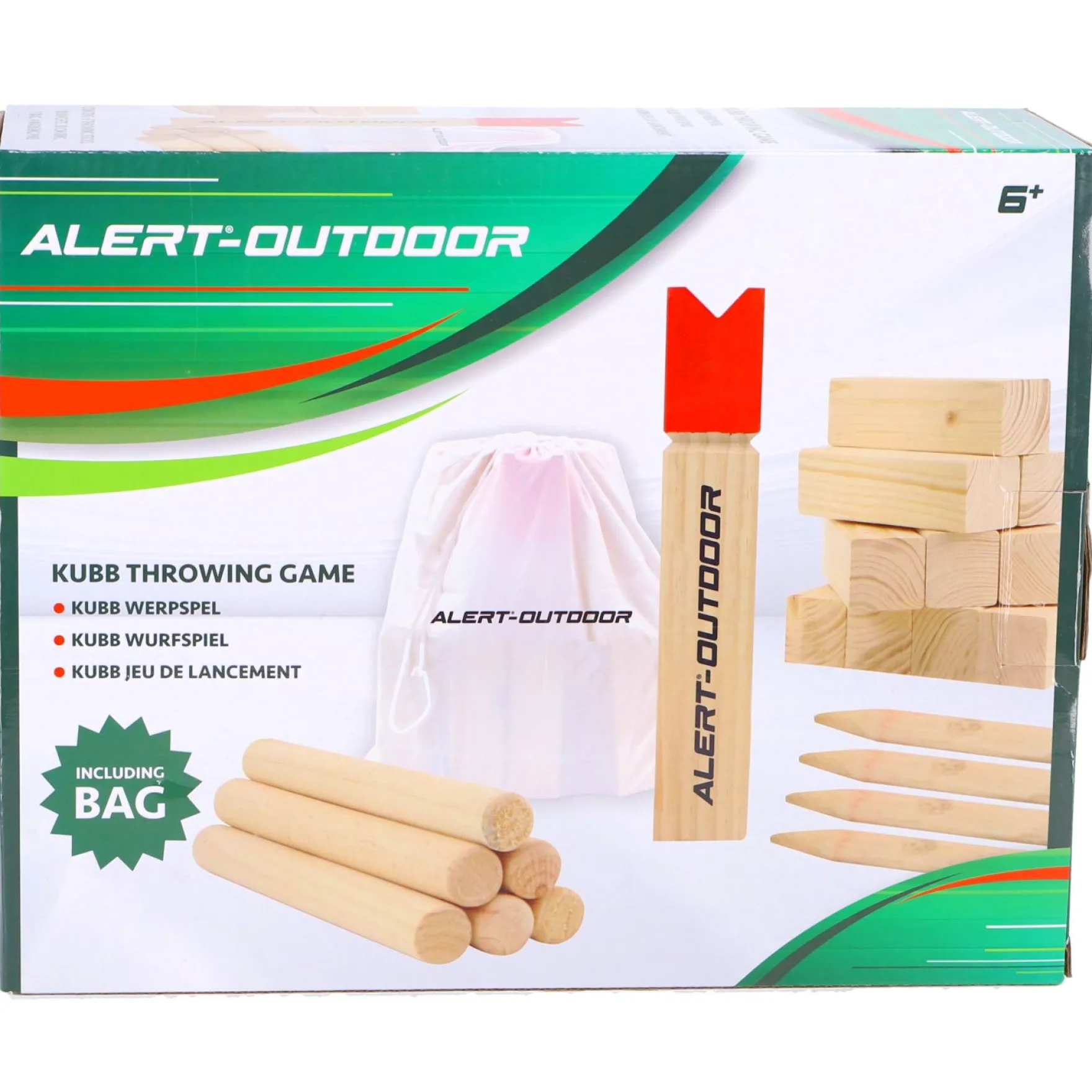 Alert Outdoor Kubb Werpset Basic King 30 Cm