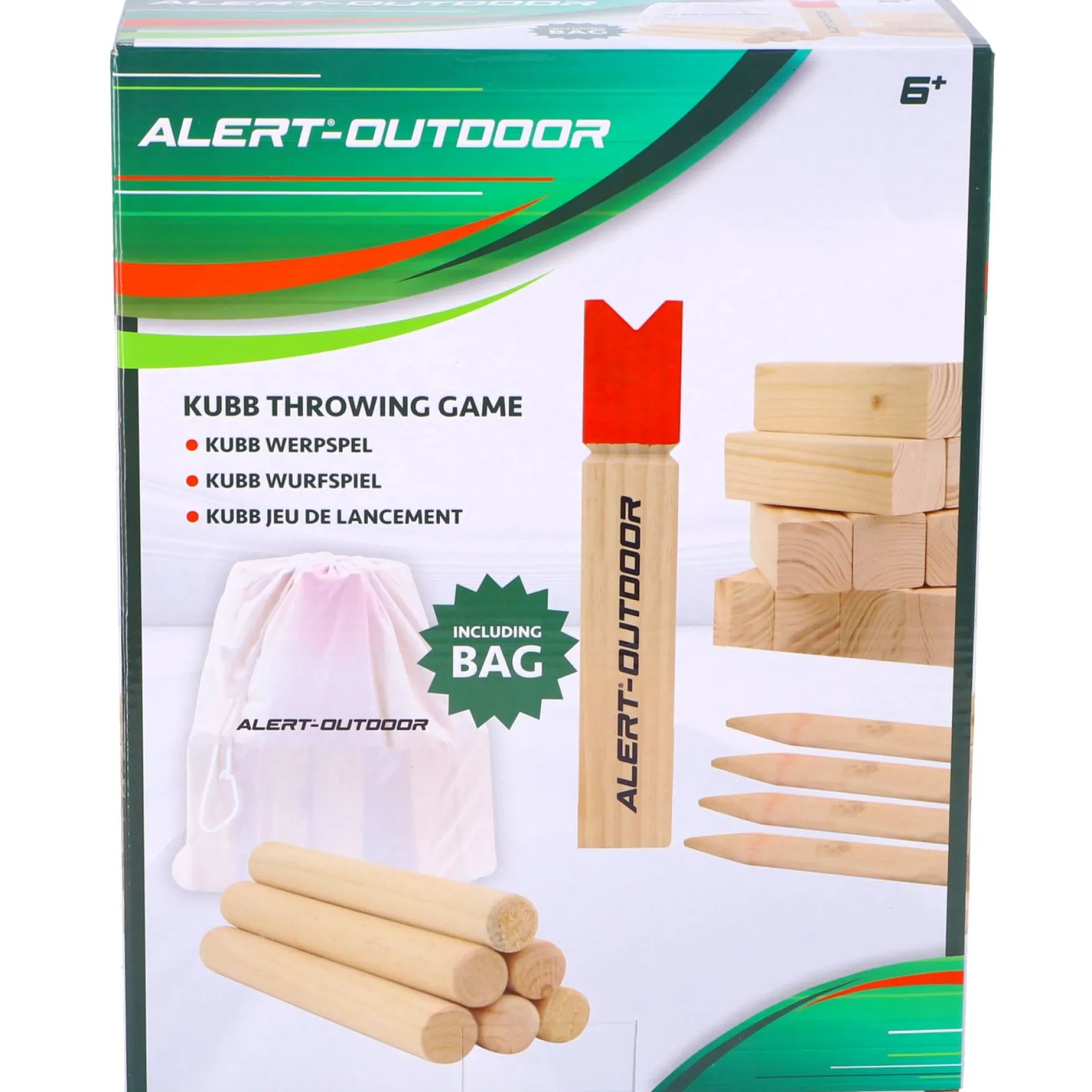 Alert Outdoor Kubb Werpset Basic King 30 Cm