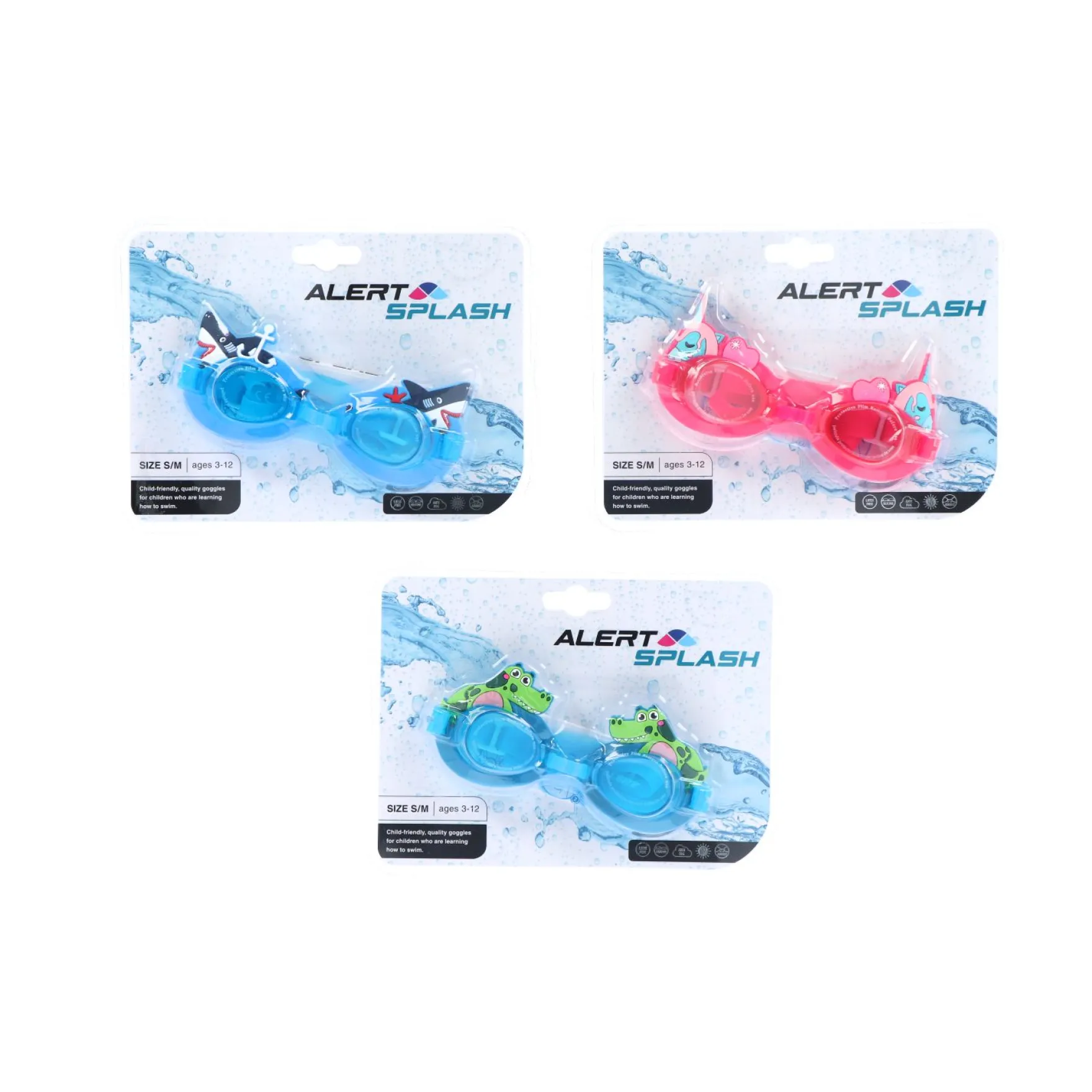 Alert Splash Zwembril Maat S/M 3 Assorti