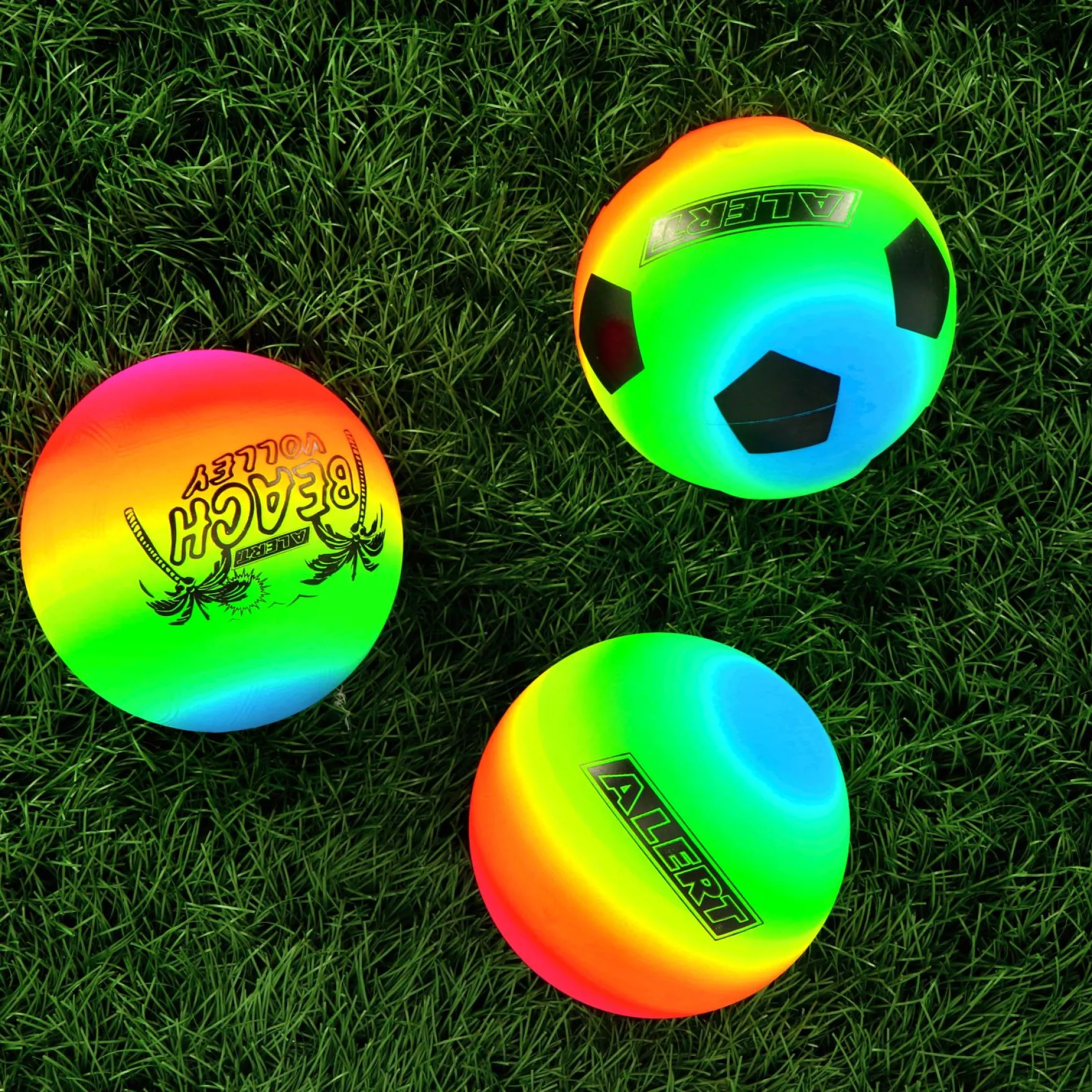 Alert Sport Minivoetbal 15 cm PVC Regenboog (3 Stuks)