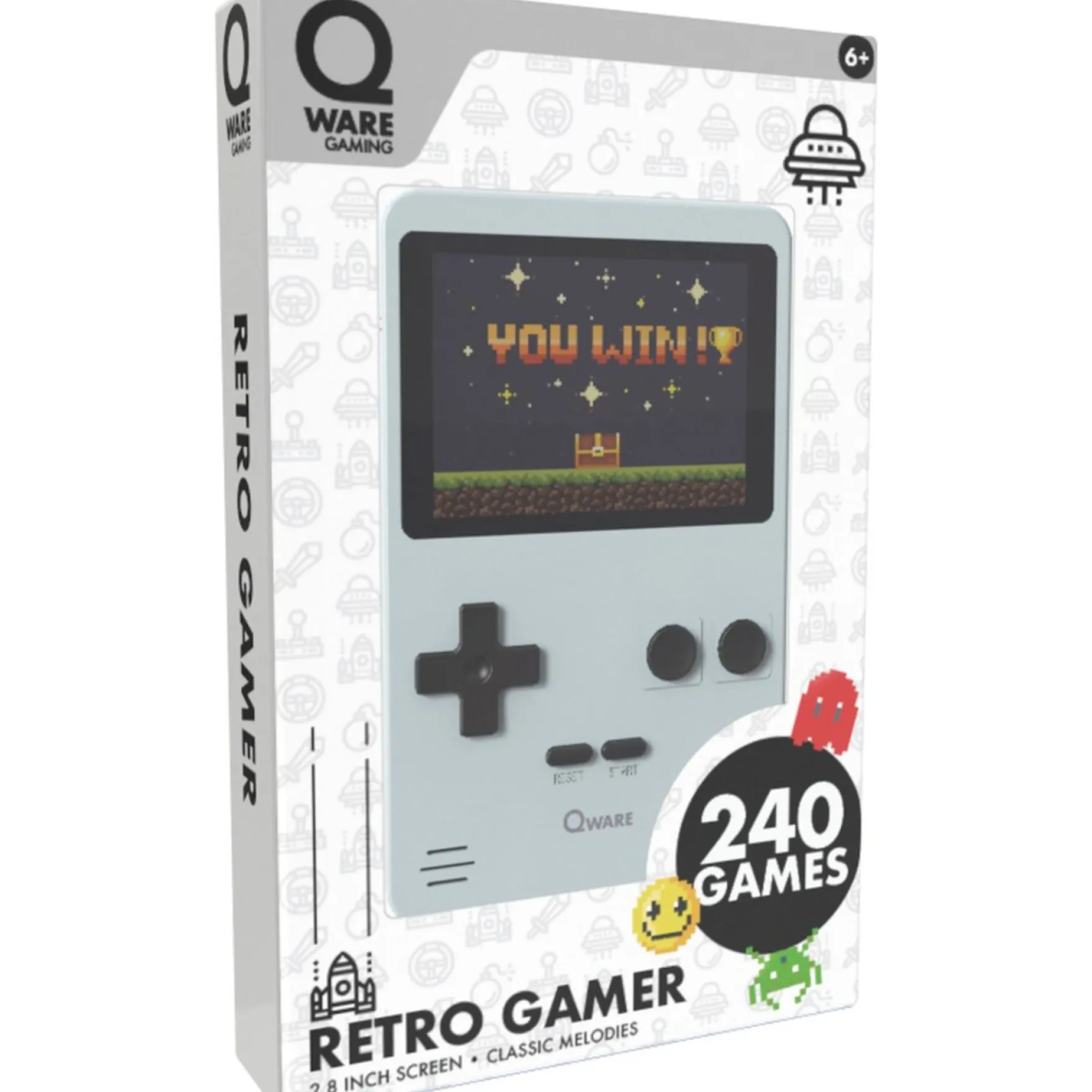 Arcade 240 in 1 mini game retro grijs