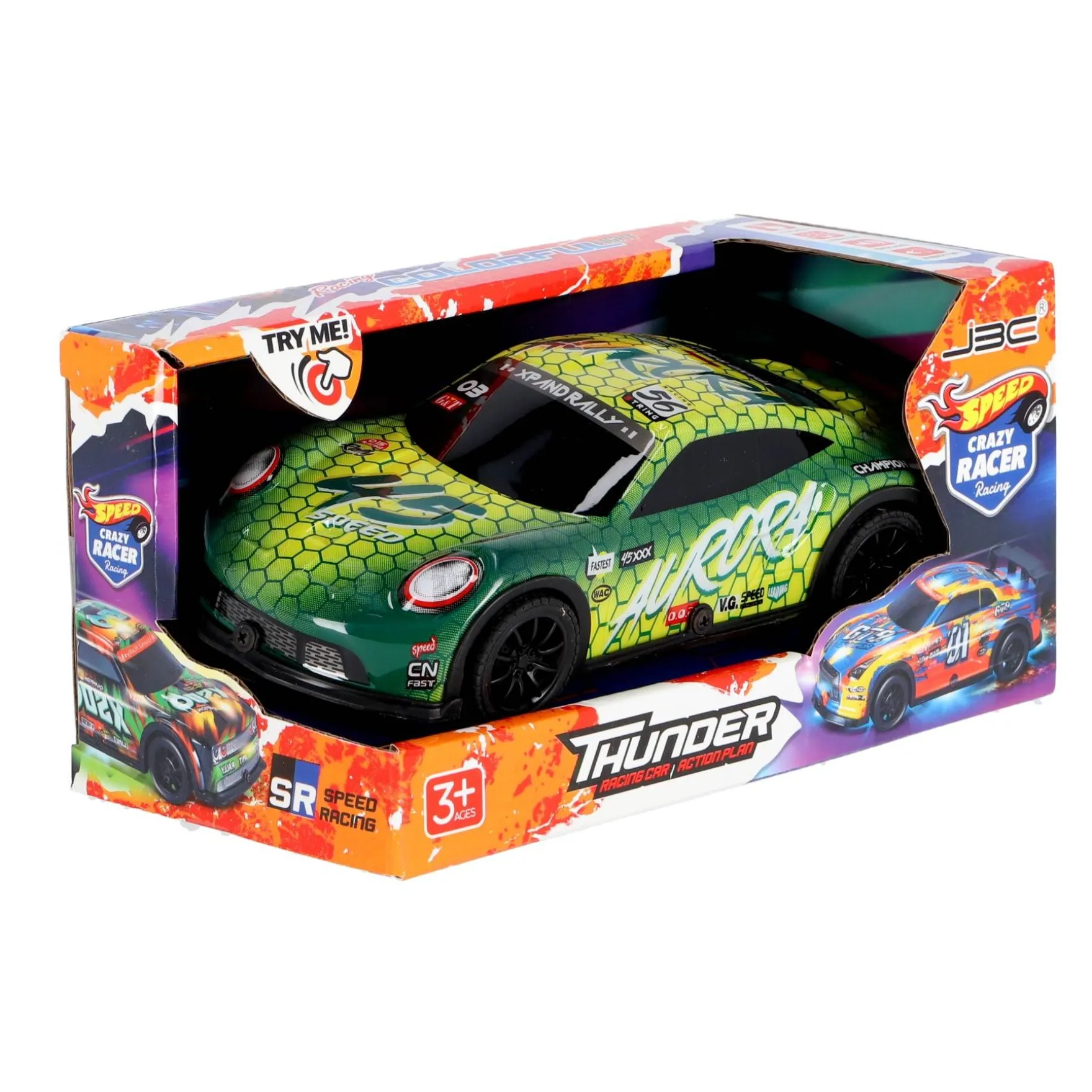 Auto Thunder met licht en geluid Crazy Racer
