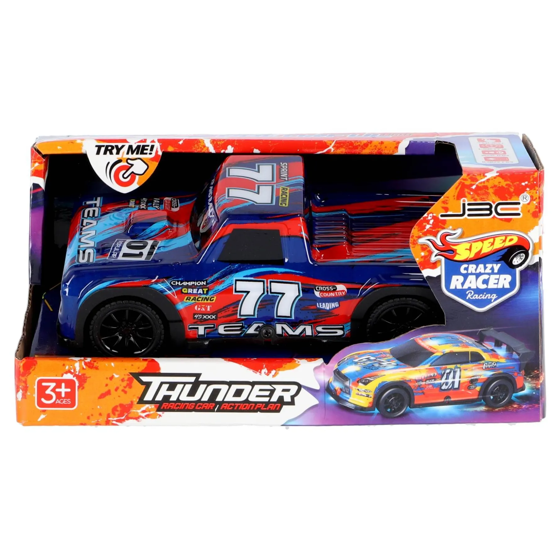 Auto Thunder met licht en geluid Crazy Racer