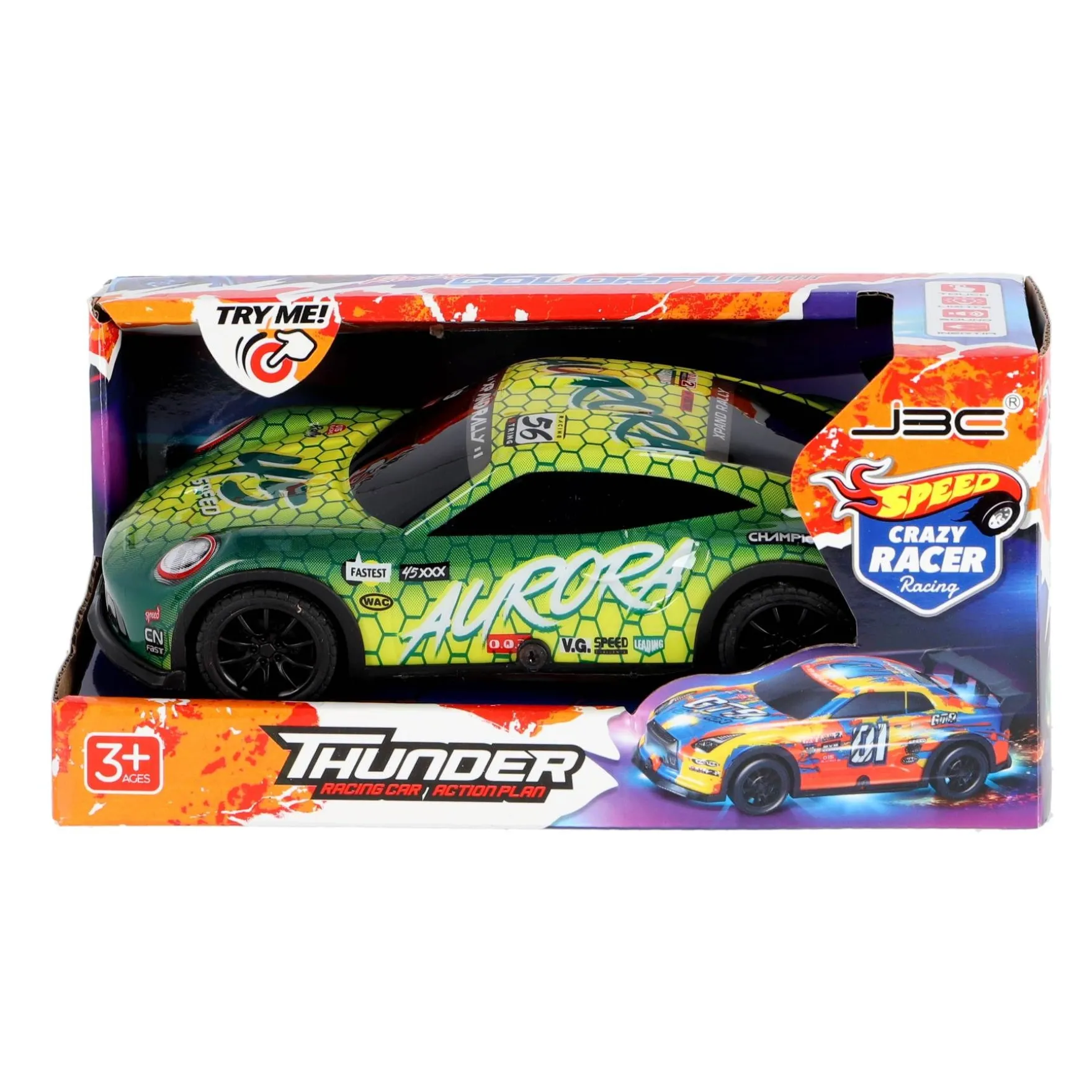Auto Thunder met licht en geluid Crazy Racer