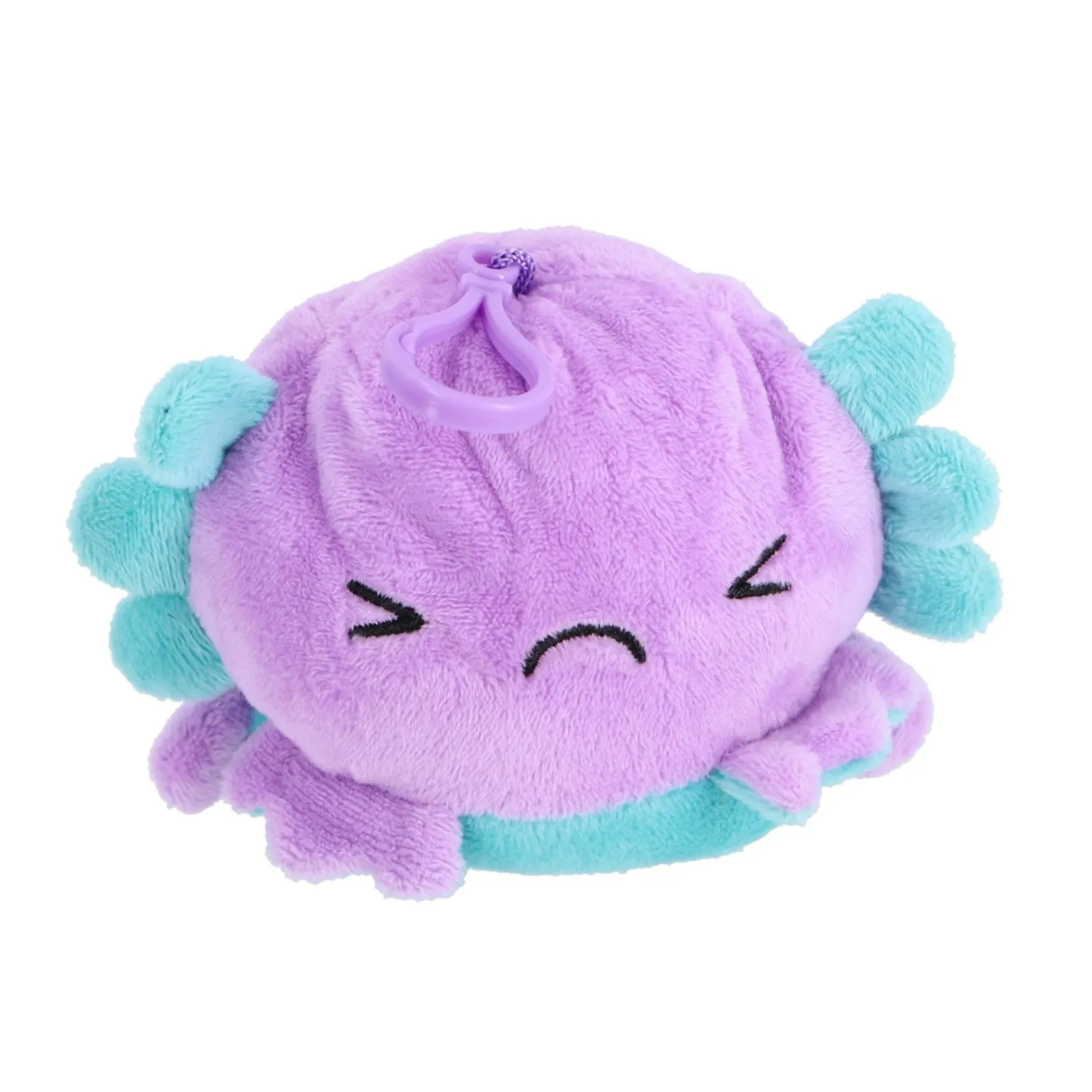 Axolotl pluche omkeer met sleutelhanger 4 assorti 10 cm