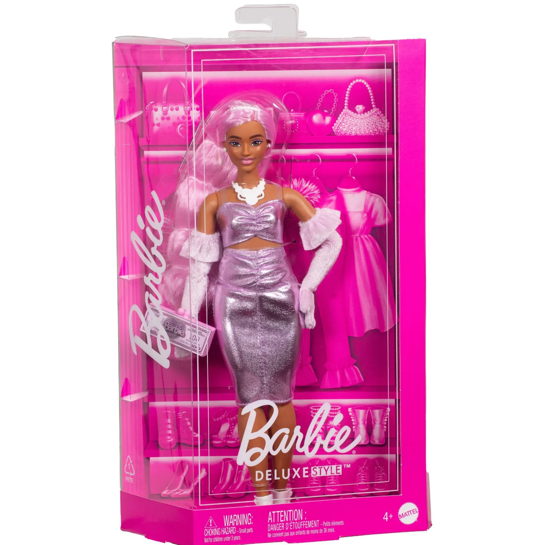 Barbie Fashionsta pop deluxe+metallic roze haar