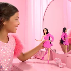 Barbie Fashionsta pop deluxe+prothese & roze jurk