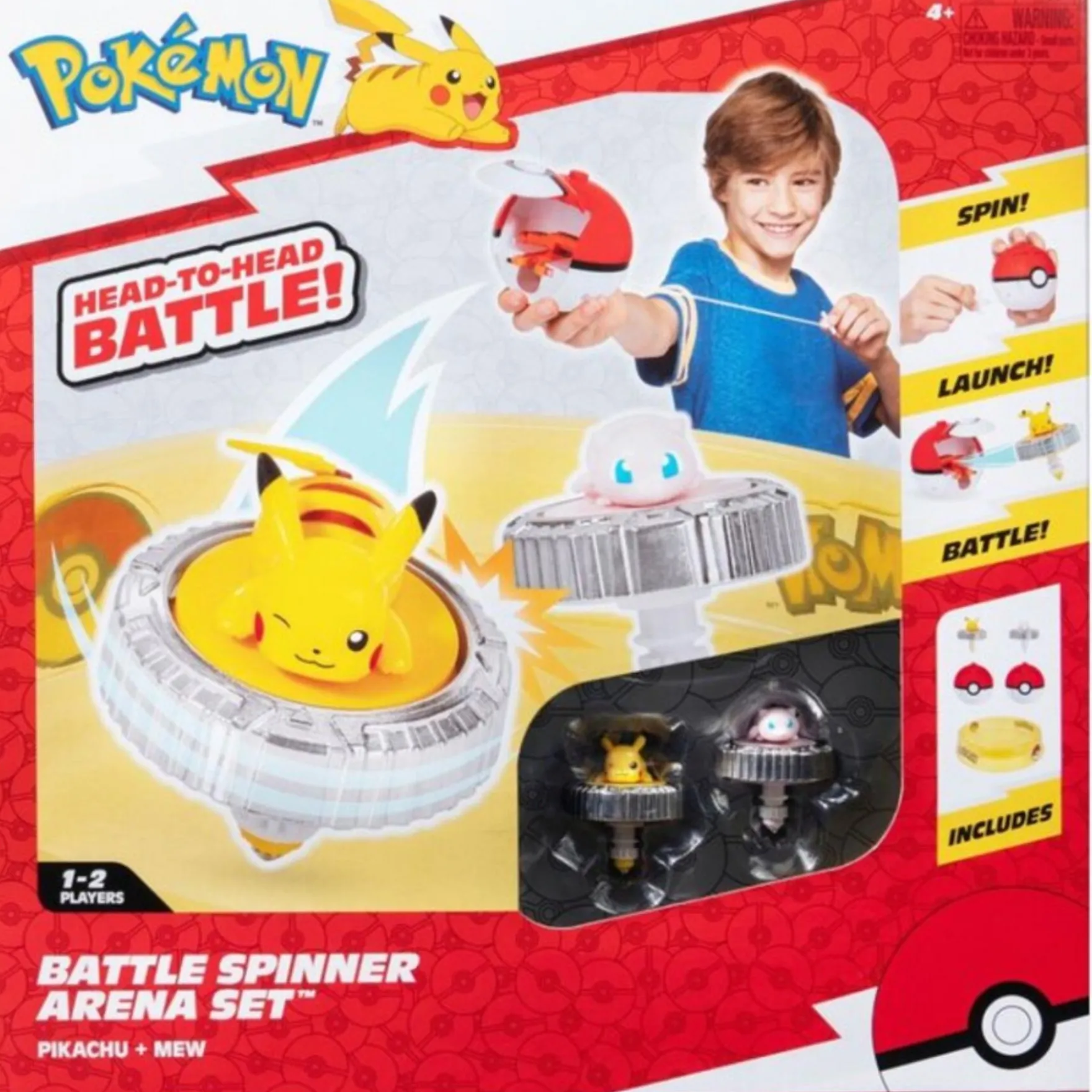 Battle Spinner 2 Pack With Stadium Pikachu #1, Mew, Poke Ball & Poke Ball