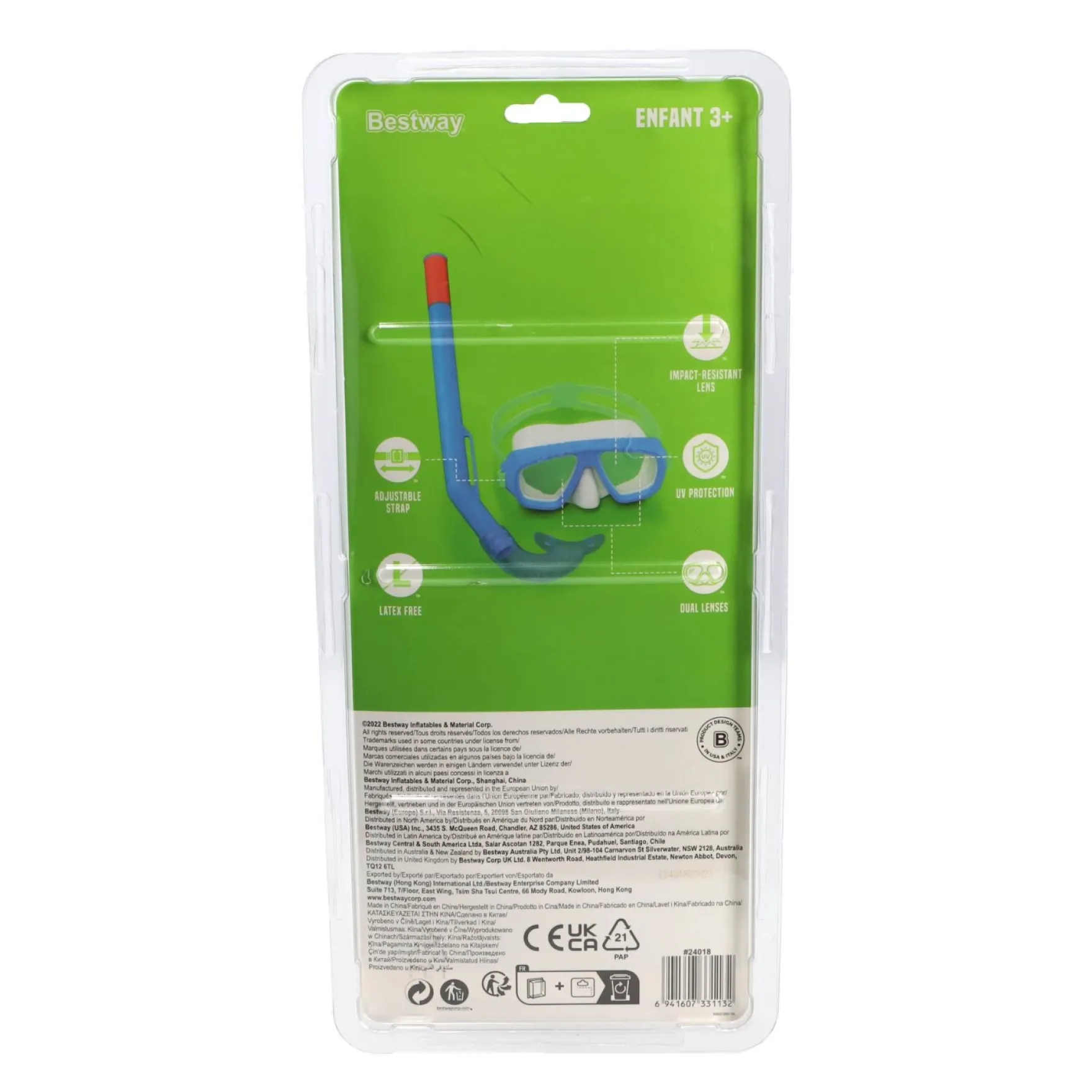 Bestway duikset 2 delig duikbril en snorkel 2 assorti