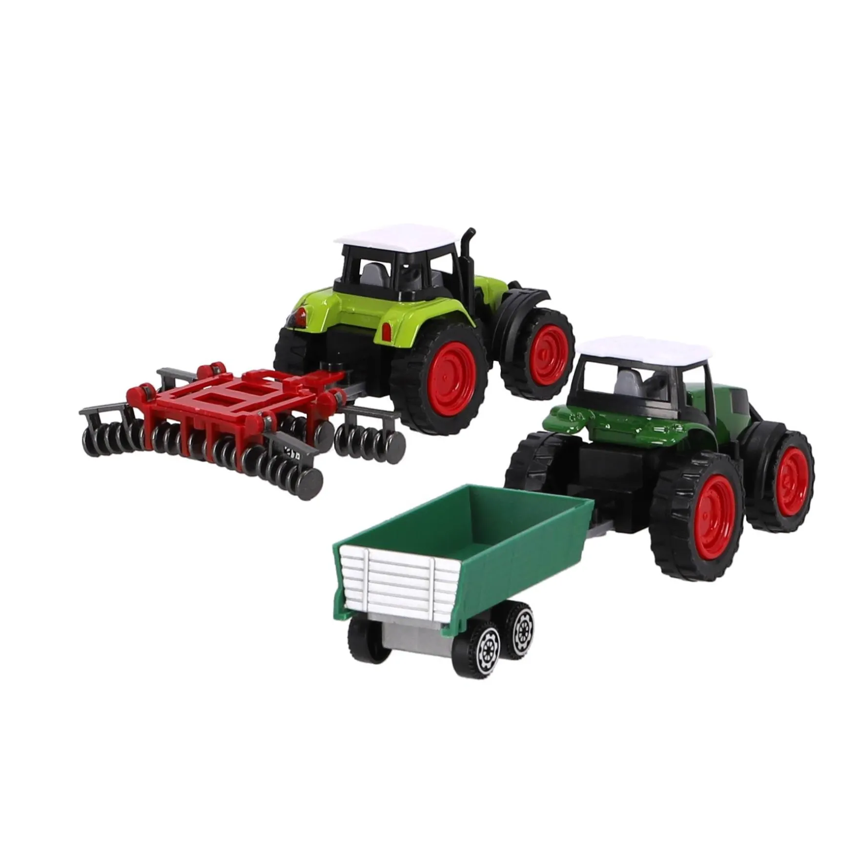 Boerderijset met 2 tractoren en 2 accessoires