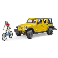 Bruder Auto Jeep Geel Met Mountainbiker