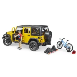 Bruder Auto Jeep Geel Met Mountainbiker