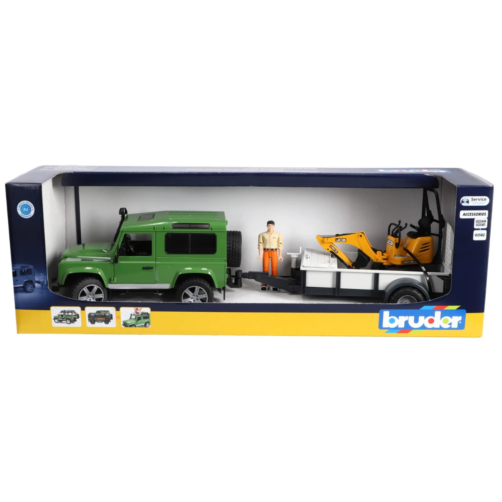 Bruder Auto Landrover Defender Met Micrograafmachine