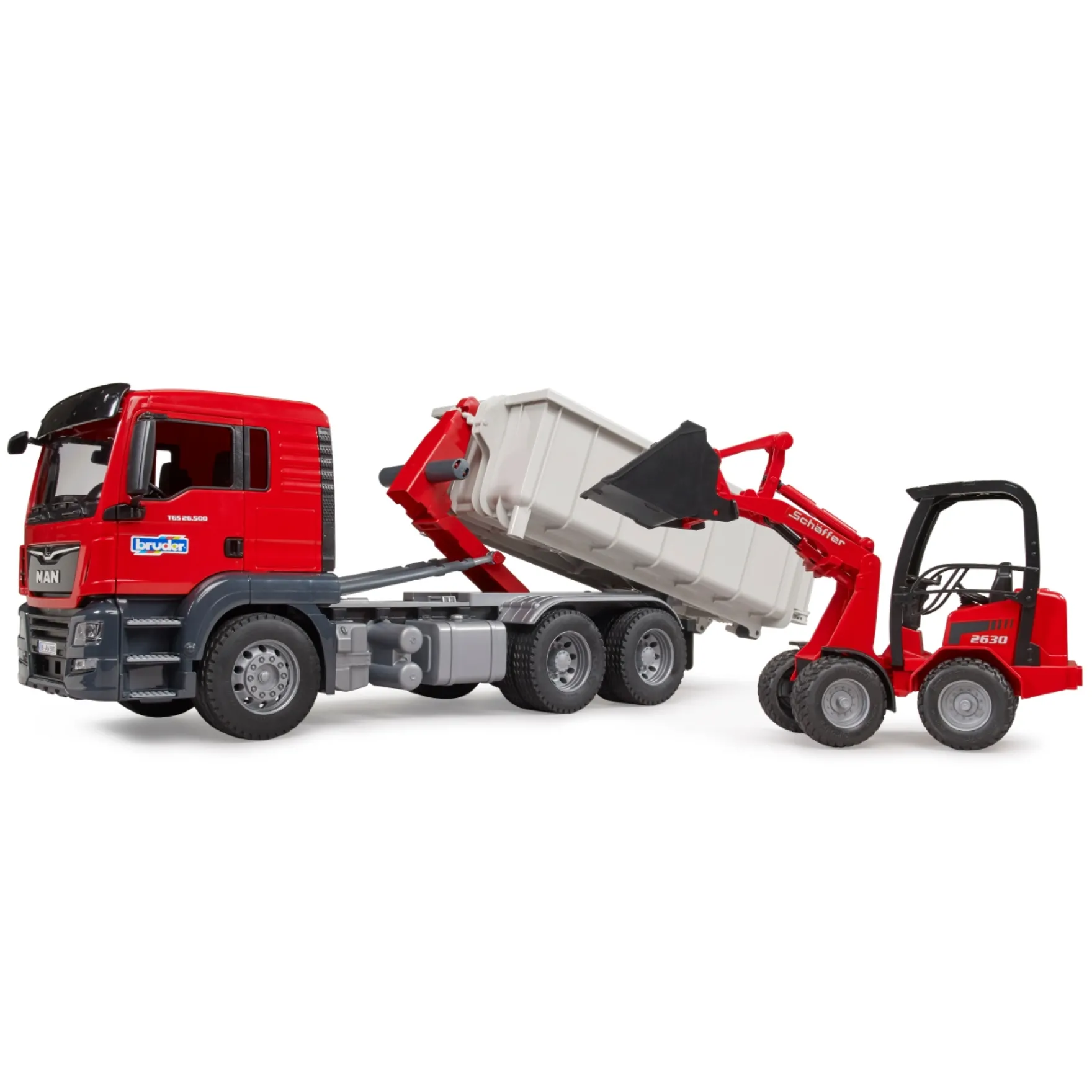 Bruder Auto Vrachtwagen MAN met Shovel Schaeffer