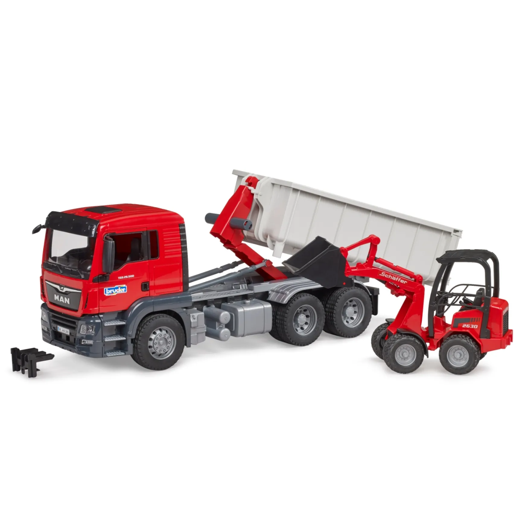 Bruder Auto Vrachtwagen MAN met Shovel Schaeffer