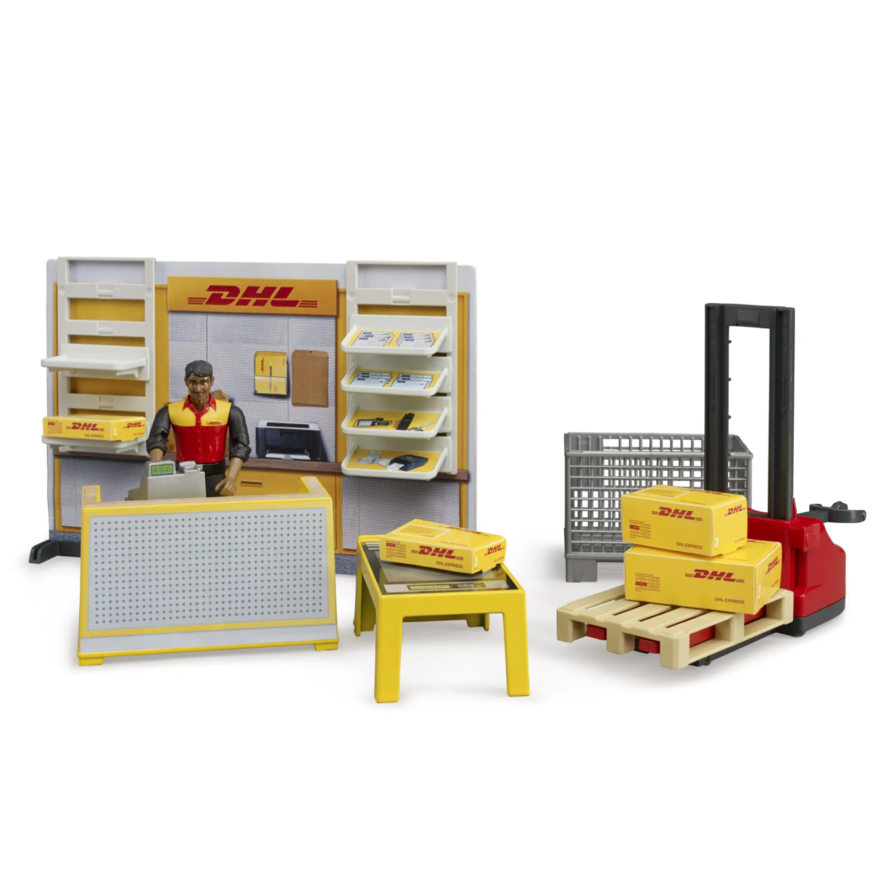 Bruder DHL Pakketdienst met Palletwagen + Figuur