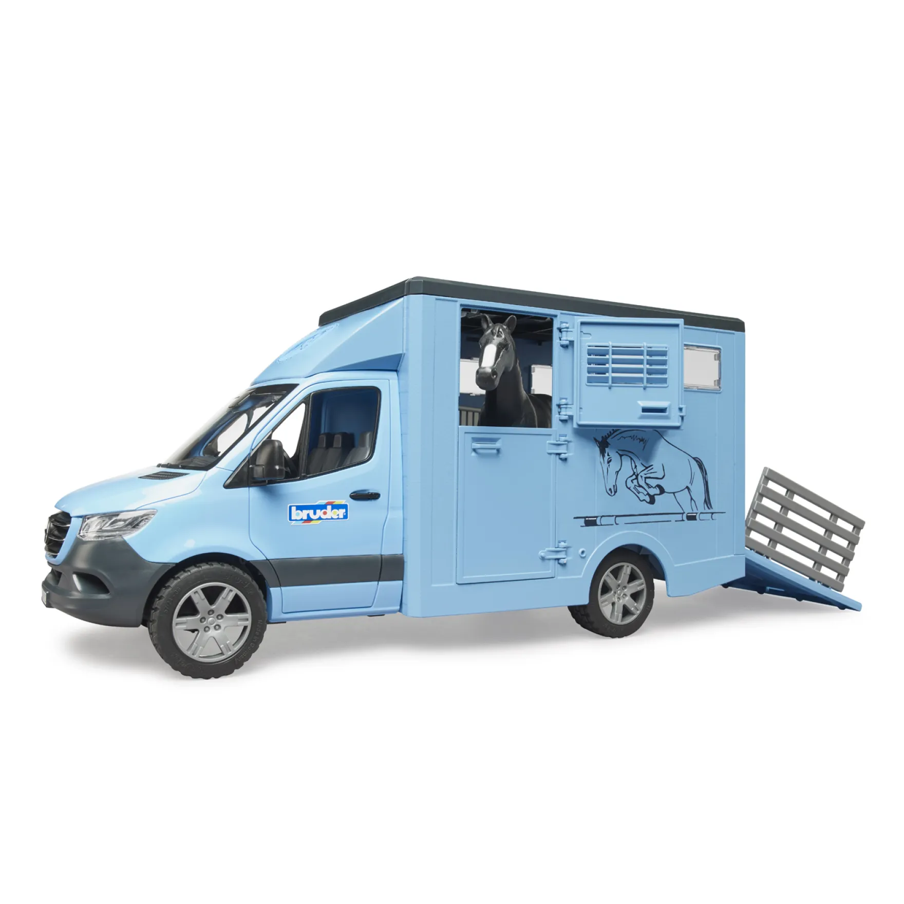 Bruder Diertransporter Mercedes Benz Met 1 Paard