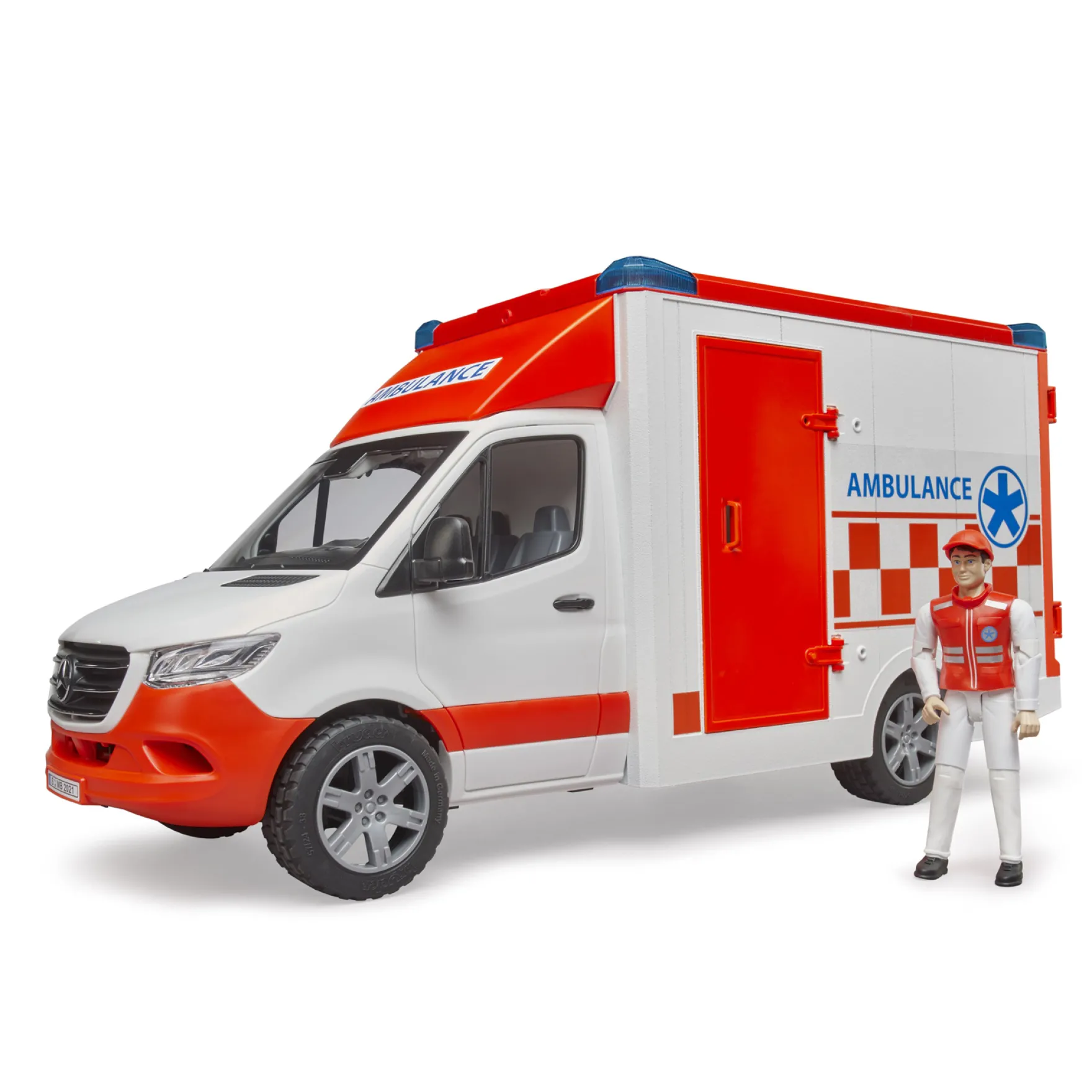 Bruder Mercedes Benz Sprinter Ambulance met Chauffeur + Licht en Geluid