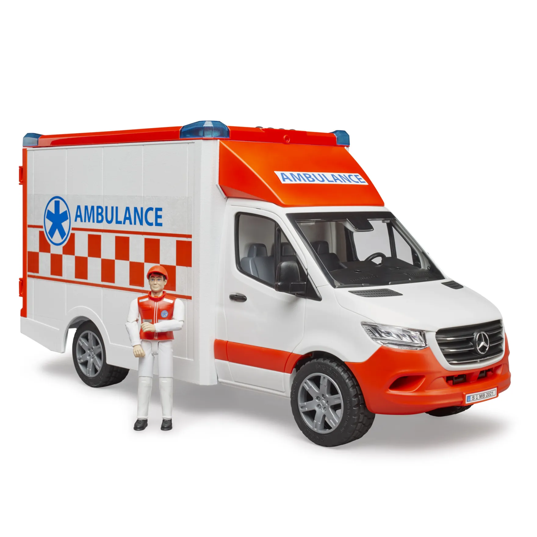 Bruder Mercedes Benz Sprinter Ambulance met Chauffeur + Licht en Geluid