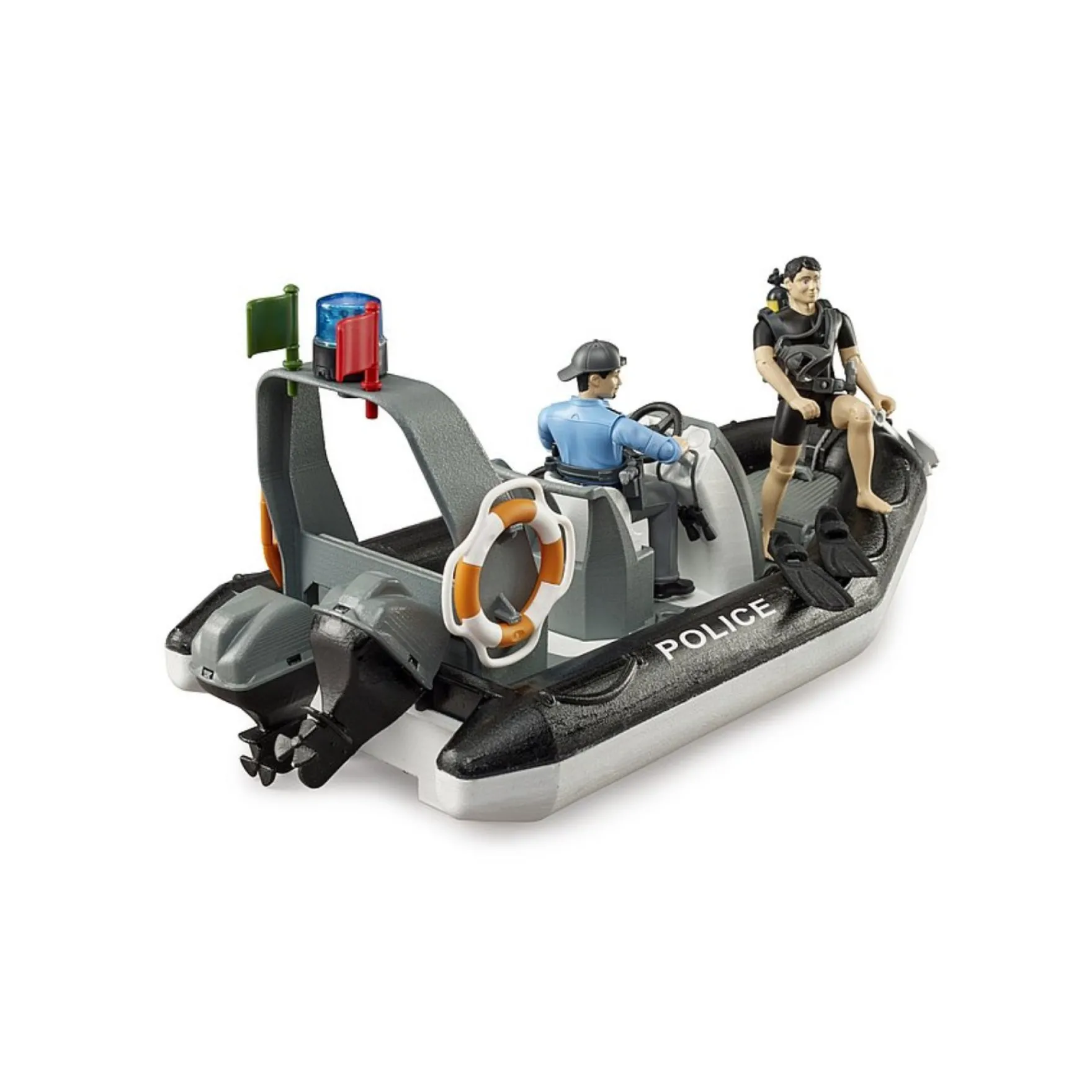 Bruder Politie Opblaas Boot Met Licht En Geluid
