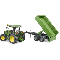 Bruder Tractor John Deere 5115M Met Aanhanger
