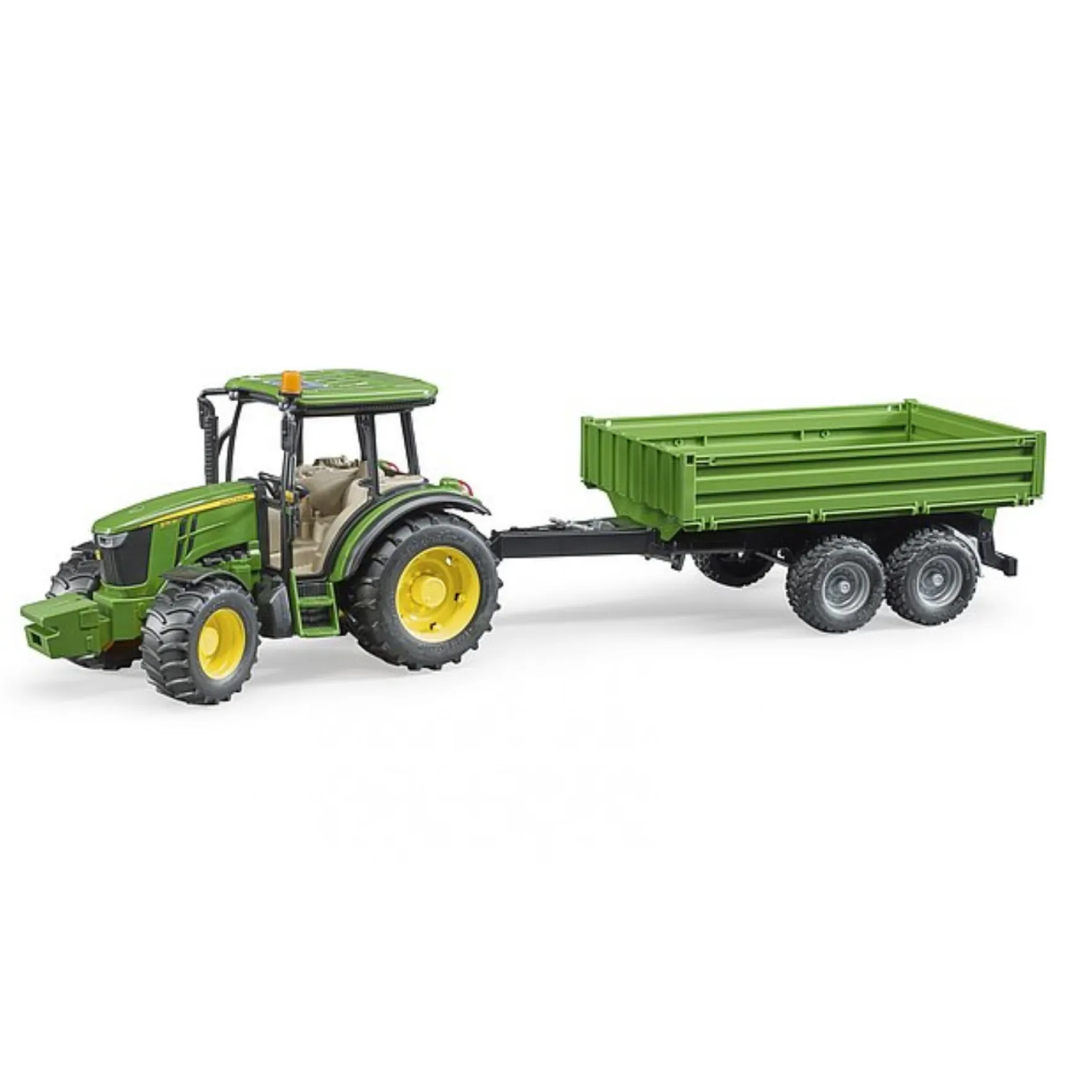 Bruder Tractor John Deere 5115M Met Aanhanger
