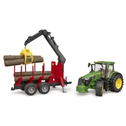 Bruder Tractor John Deere 7R 350 Met Boomaanhanger