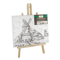 Canvas met print 30 x22,5 cm inclusief schildersezel