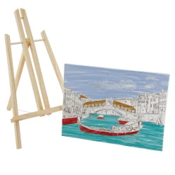 Canvas met print 30 x22,5 cm inclusief schildersezel