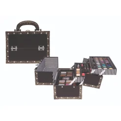 Casuelle Make-Up Koffer Zwart Met Gouden Glitters