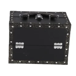 Casuelle Make-Up Koffer Zwart Met Gouden Glitters