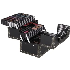 Casuelle Make-Up Koffer Zwart Met Gouden Glitters