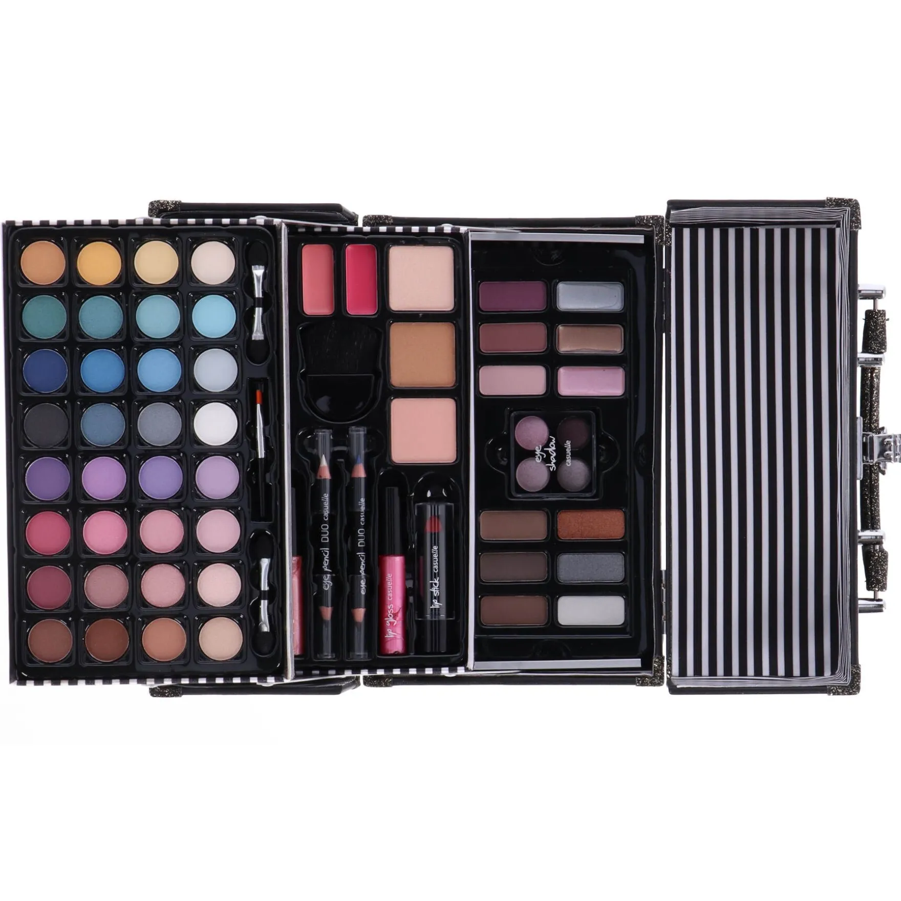 Casuelle Make-Up Koffer Zwart Met Gouden Glitters