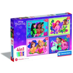 Clementoni disney princess 4 in 1 puzzel 12, 16, Â 20, 24 stukjes