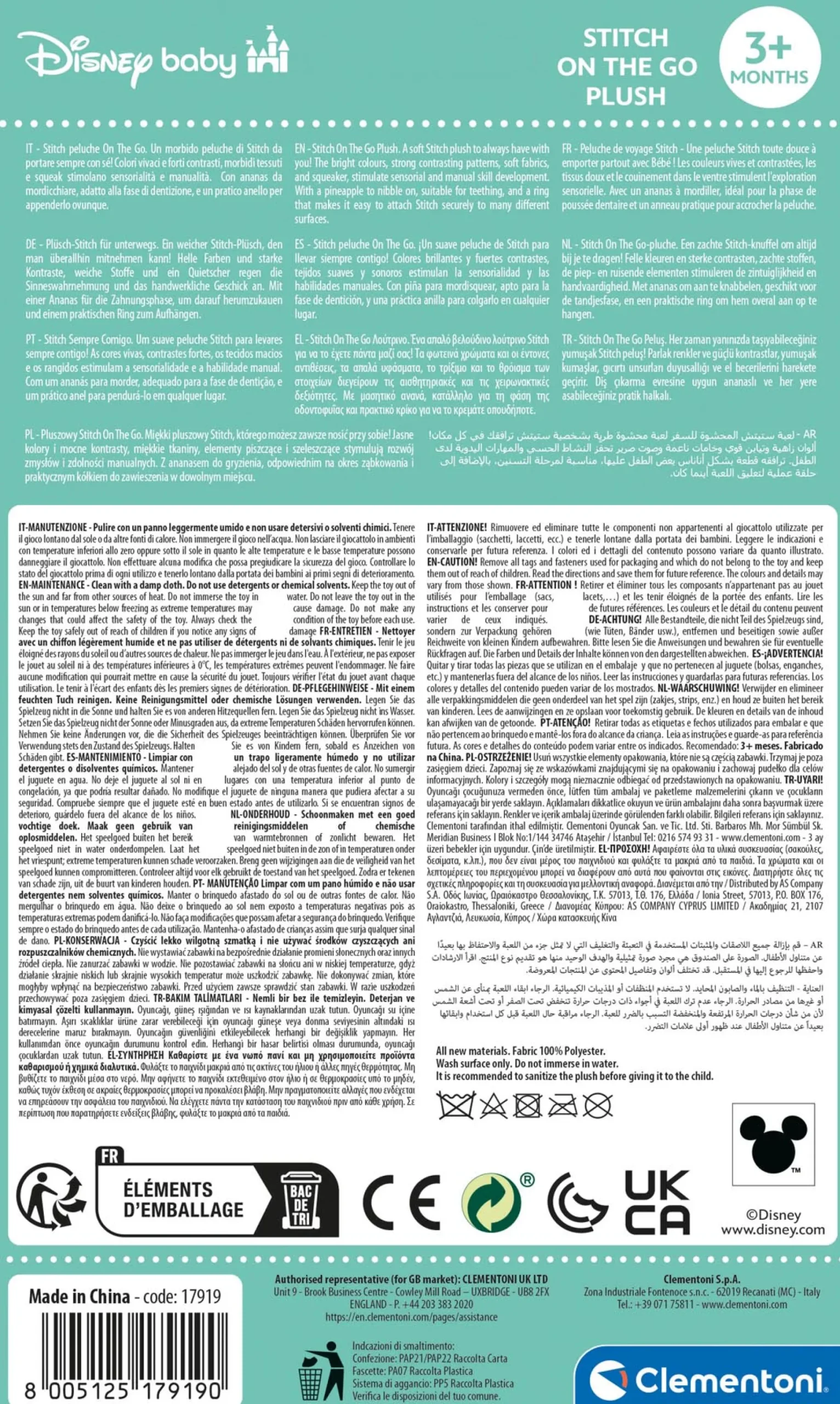 Clementoni Disney stitch pluche boxhanger