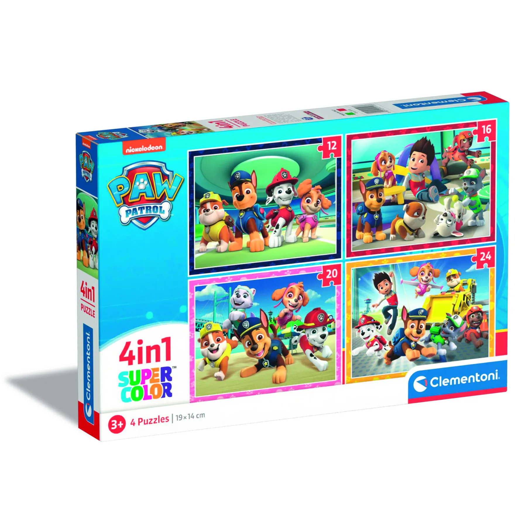 Clementoni Paw Patrol 4 in 1 puzzel 12, 16, 20, 24 stukjes