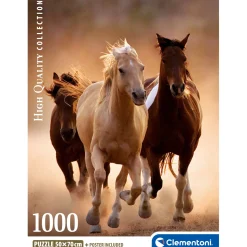Clementoni Puzzel 1000 stuks rennende paarden  compact