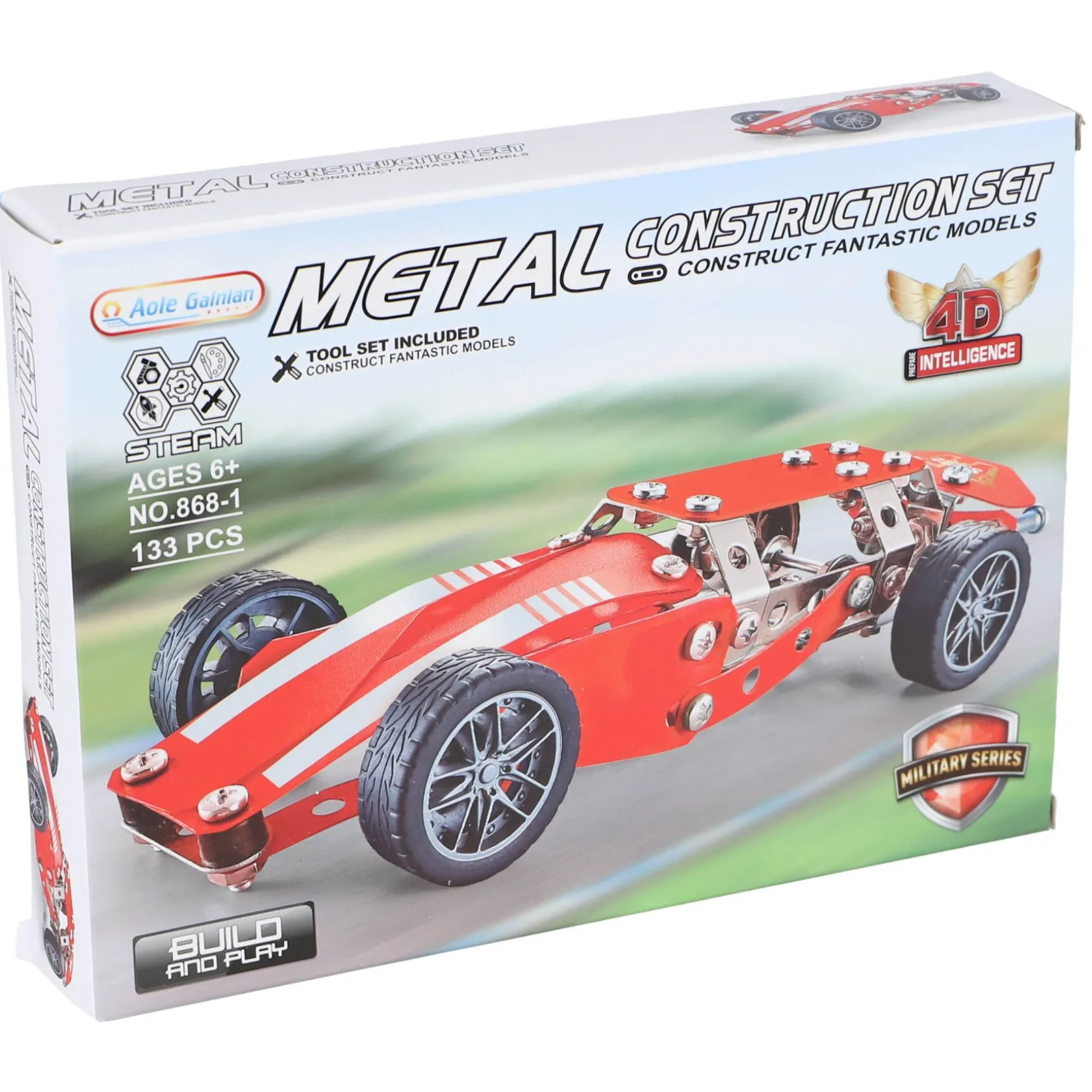 Constructieset metaal auto racer