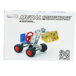 Constructieset voertuigen metaal 4 assorti