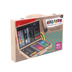 Creafun kleurkoffer kist 86-delig hout