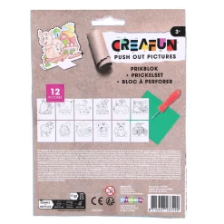 Creafun prikblok met prikpen en 12 sjablonen  boerderij