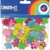 Create-It Foam Bloemenmix Glitter 25 Stuks
