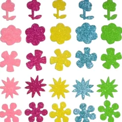 Create-It Foam Bloemenmix Glitter 25 Stuks
